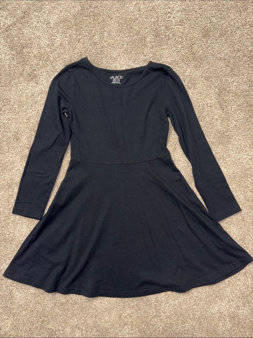 The Children’s Place Girls (Size Medium 7/8) Black long sleeve skater dress